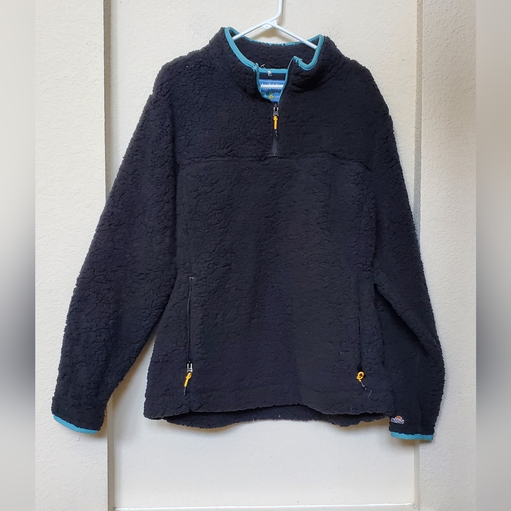 Chubbies Black Half Zip Sherpa Pullover. Size XL